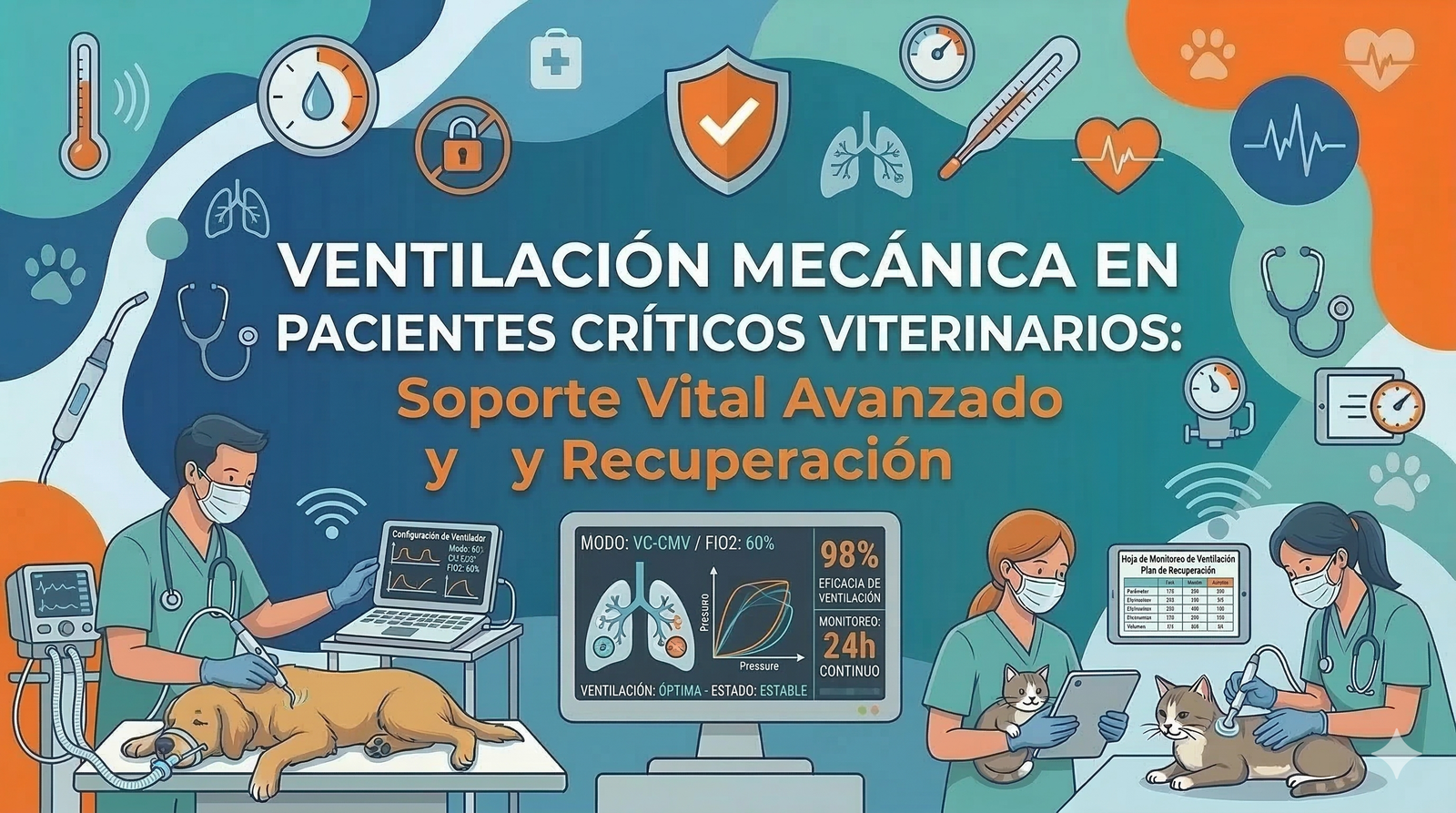 Ventilación Mecánica en Pacientes Críticos Veterinarios: Soporte Vital Avanzado y Recuperación